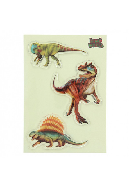 ASST | Gelové samolepky Glibbies - Kritosaurus, Allosaurus, Dimetrodon, 3ks